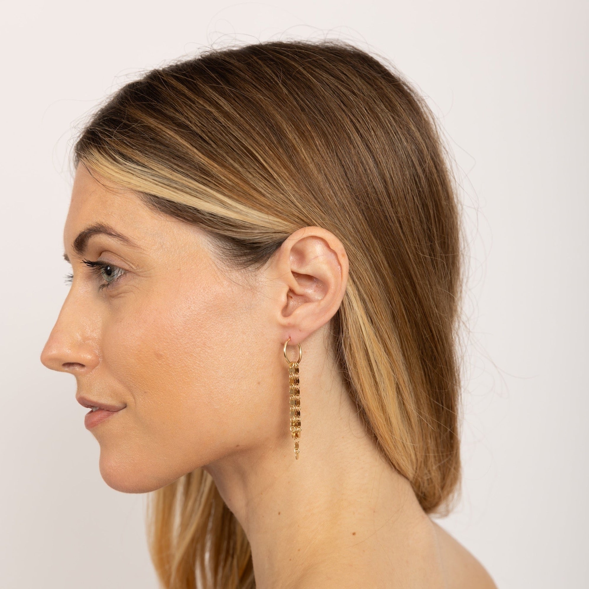 Lulu - gold disc - earrings - Louise Varberg Jewellery