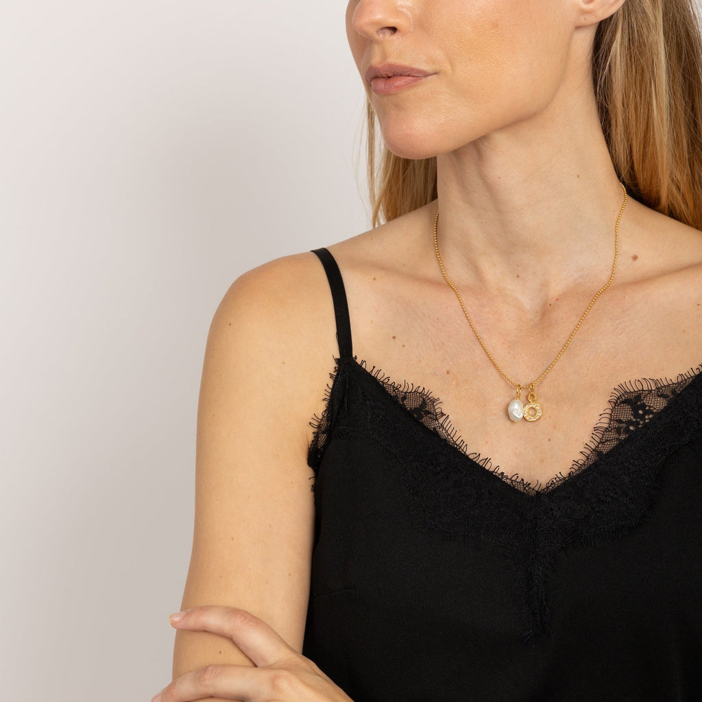 White Sapphire - Hula necklace - Mali chain. - Louise Varberg Jewellery