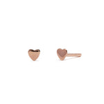 Love Heart - Earrings - Rose Gold - Stud - Pair - Louise Varberg Jewellery