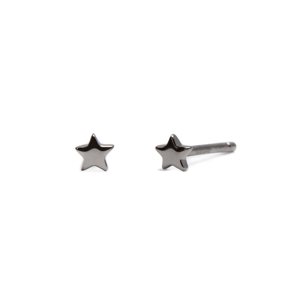 Love Star - Earrings - Black Rhodium - Stud - Pair - Louise Varberg Jewellery